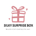 Silky Surprise Box logo with a pink gift box and text on a white background
