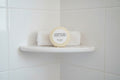 Silk Soapery shampoo bar with Rosemary + Eucalyptus scent on a marble surface