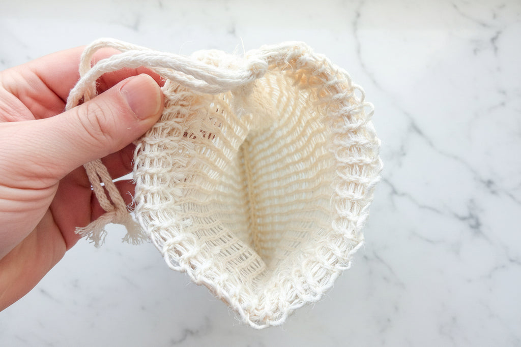 the opening view of a natural fiber sisal bag